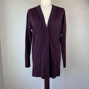 Sarah Spencer Purple Merino Wool Cardigan Sweater Size M EUC